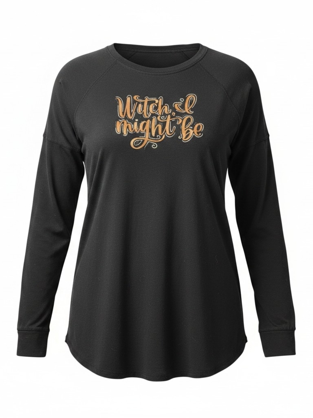 LULAROE | Erin Long Sleeve Witch Whimsygoth Halloween Unisex Raglan Black | XL